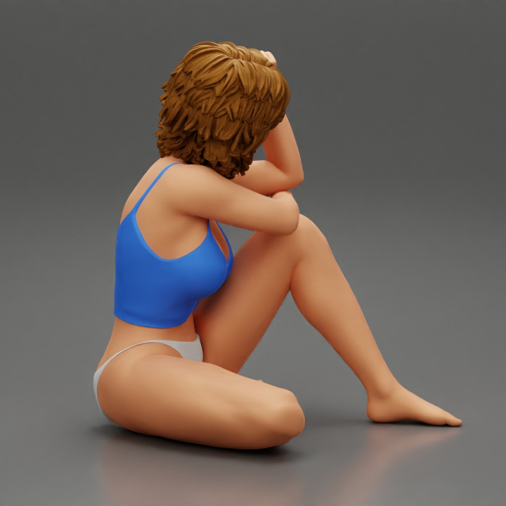 Young Female Person in Bikini Sitting image