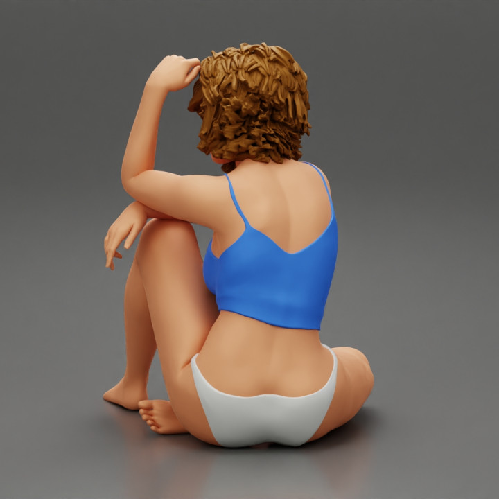Young Female Person in Bikini Sitting image