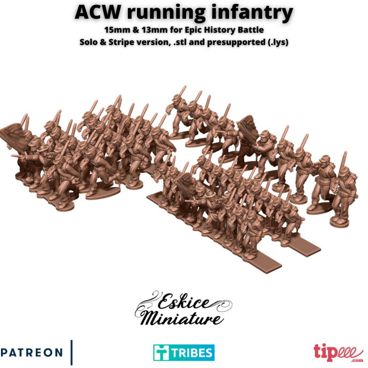 ACW running infantry - 15mm EHB image