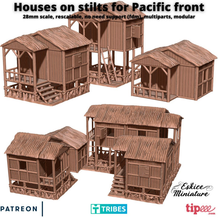 Houses on stilts for Pacific front - 28mm image