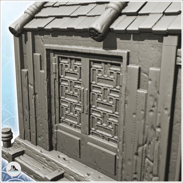 Asian stone building with large windows (21) - Medieval Asia Feudal Asian Traditionnal Ninja Oriental
