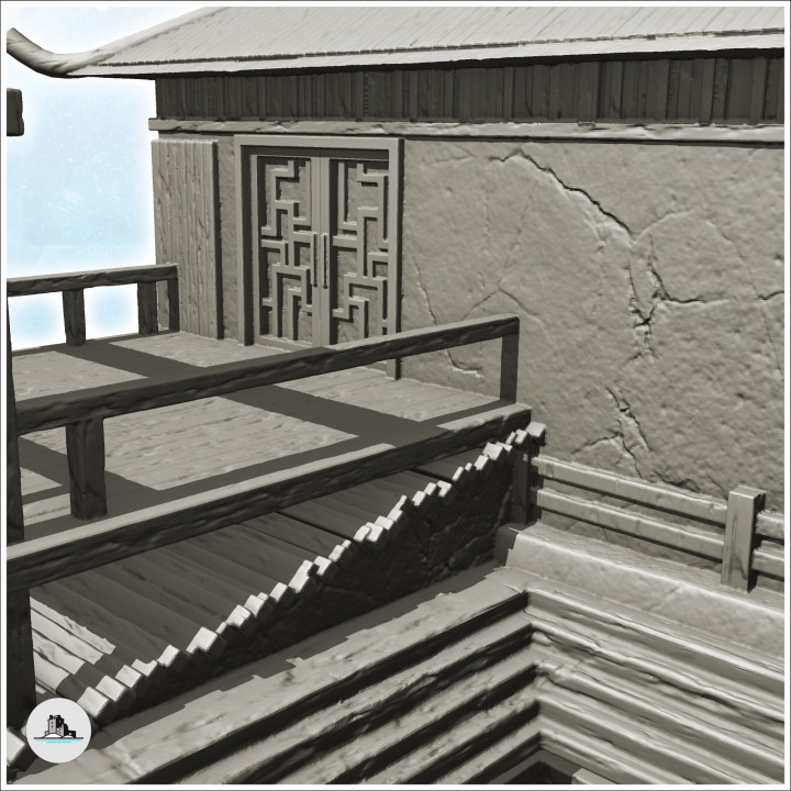 Asian house with balcony (17) - Medieval Asia Feudal Asian Traditionnal Ninja Oriental