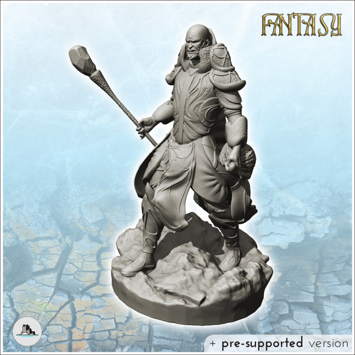 Amavel Secret Wizard マント 3D Printable Wizard in full armor with specter in hand (1