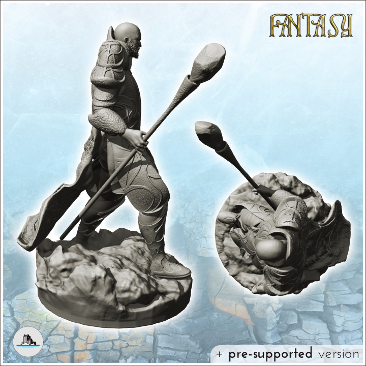Amavel Secret Wizard マント 3D Printable Wizard in full armor with specter in hand (1