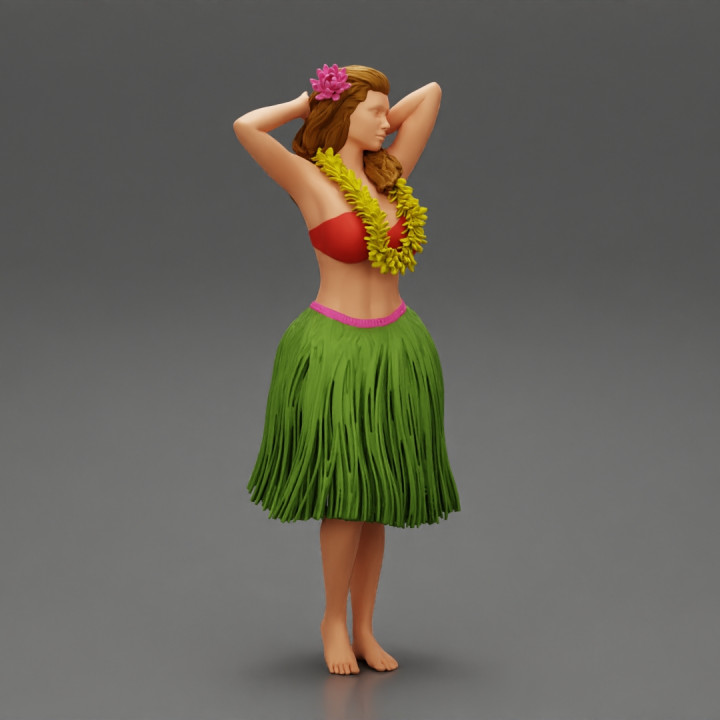 Hula girl posing image