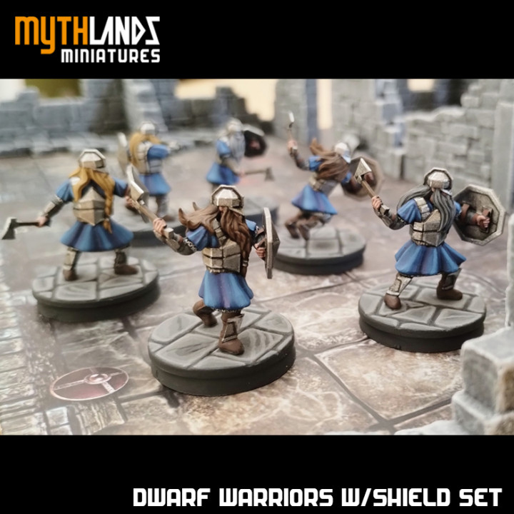 6x Dwarf Warriors with shields