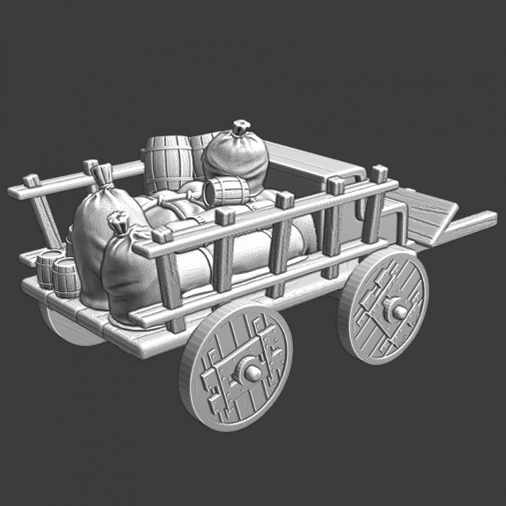 Medieval Supply Wagon - camp goods image