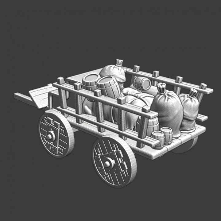 Medieval Supply Wagon - camp goods image