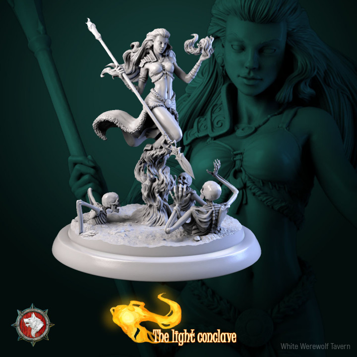 Pey-Ta Bringing the Dawn exorcist mage 32mm and 75mm pre-supported