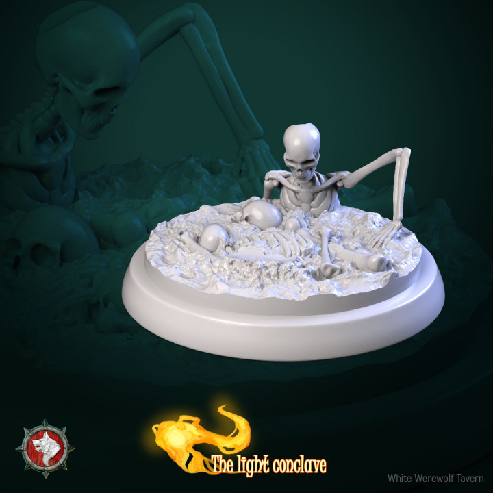 Skeletons set 4 miniatures 32mm pre-supported