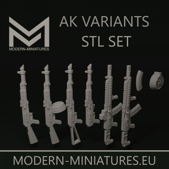 28mm AK variants assault rifle set image