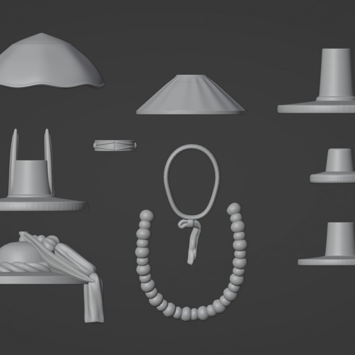 3D Printable Korean Hat Collection 1 - 한복 모자 콜렉션 1 by Jovey