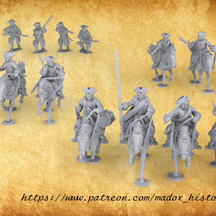 3D Printable WSS British dragoons by BattleCat Miniatures 3D Printable WSS British dragoons by BattleCat Miniatures