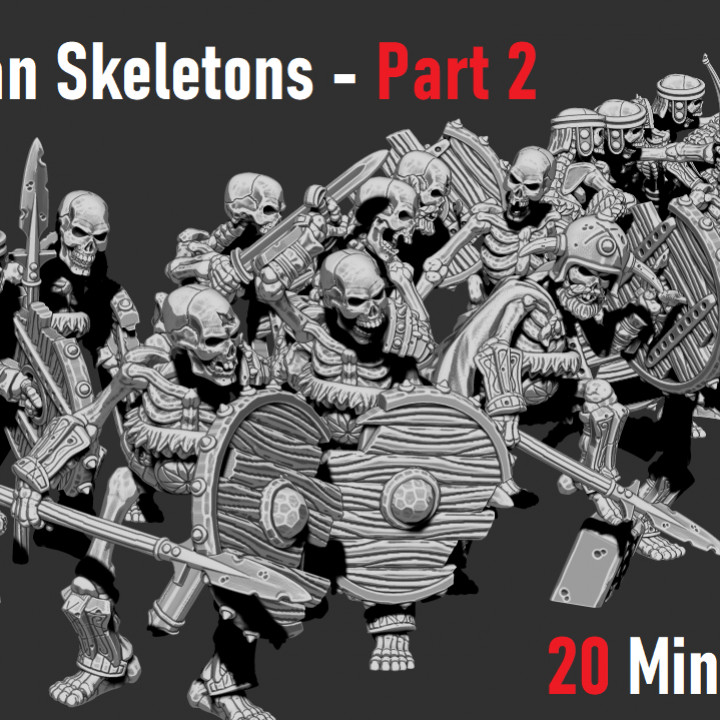 Barbarian Skeleton Miniatures - Part 2 (FREE DEMO) 20 minis for 6€!