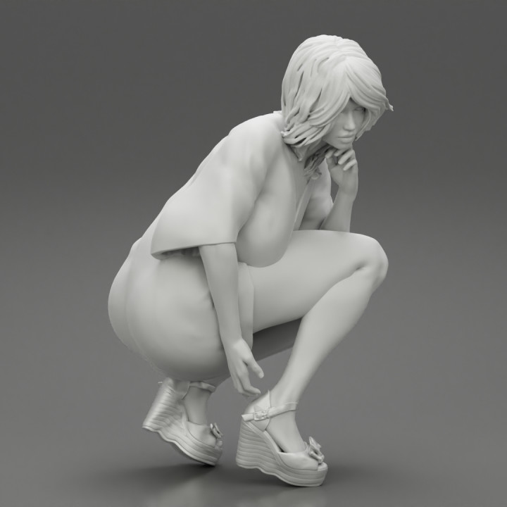 Beautiful Woman Bending Down