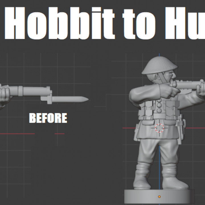 Rescaled 20mm British Great War Soldier [as shown in the tutorial on my YouTube channel) WWI-GB-12 image
