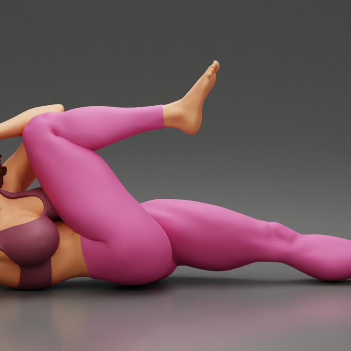 Woman Yoga Doing Obliques up Pilates image