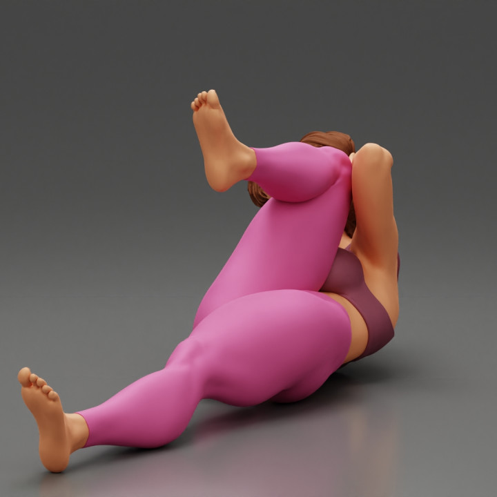 Woman Yoga Doing Obliques up Pilates image