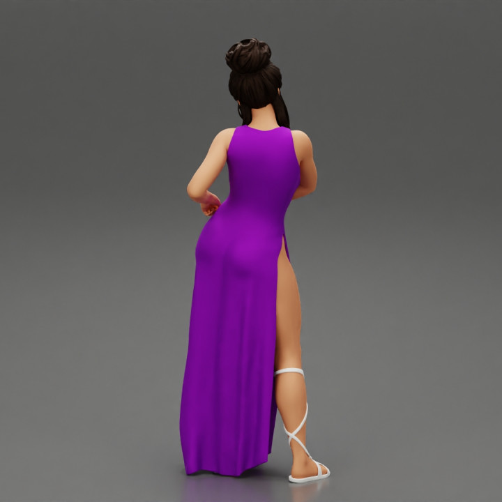 Beautiful woman Wearing a High Slit Dress image