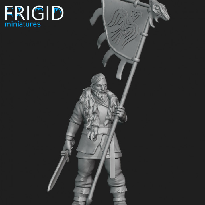 3D Printable Viking Standard Bearer by Frigid Miniatures 3D Printable Viking Standard Bearer by Frigid Miniatures