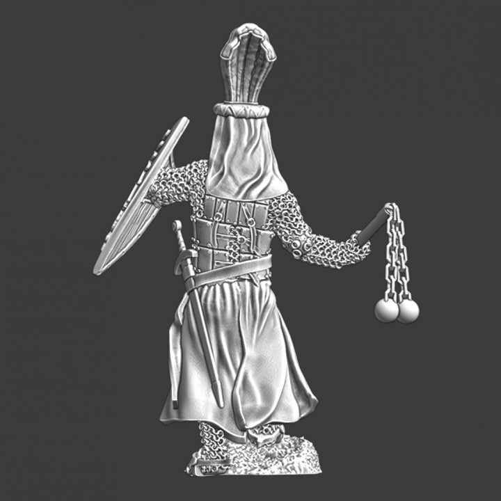 Medieval Knight w. crested helmet & flail image