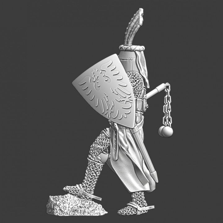 Medieval Knight w. crested helmet & flail image