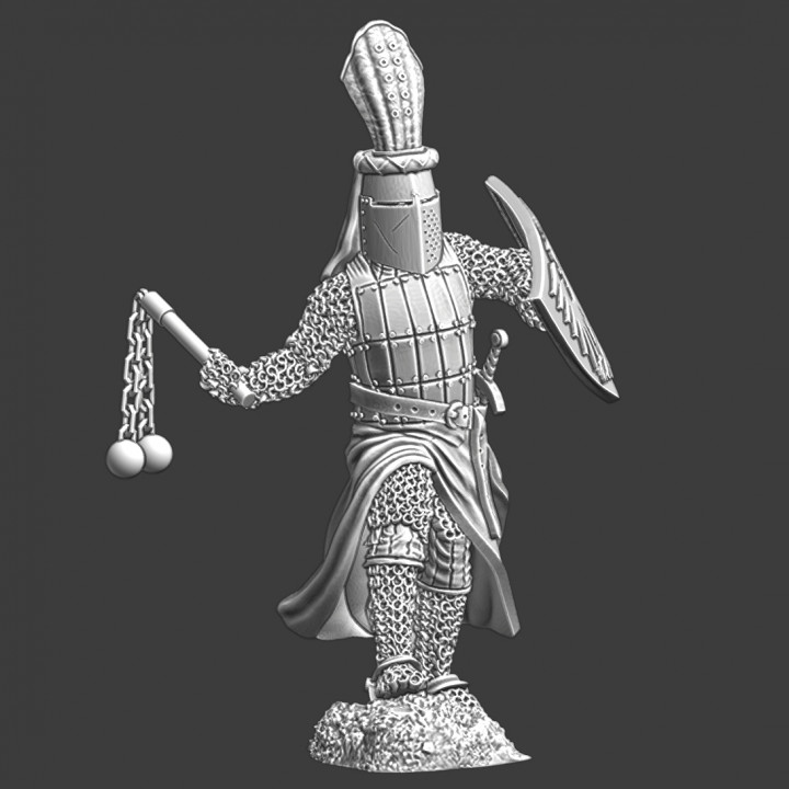 Medieval Knight w. crested helmet & flail image