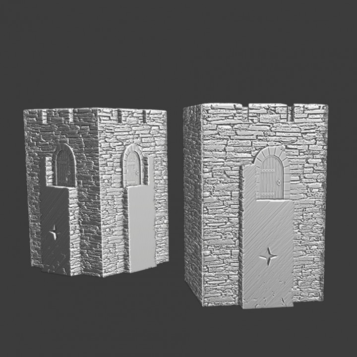 Wall tower with interior wall door (two versions) image