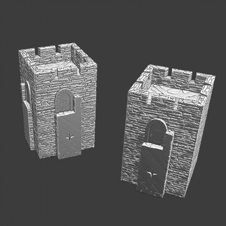 Wall tower with interior wall door (two versions) image