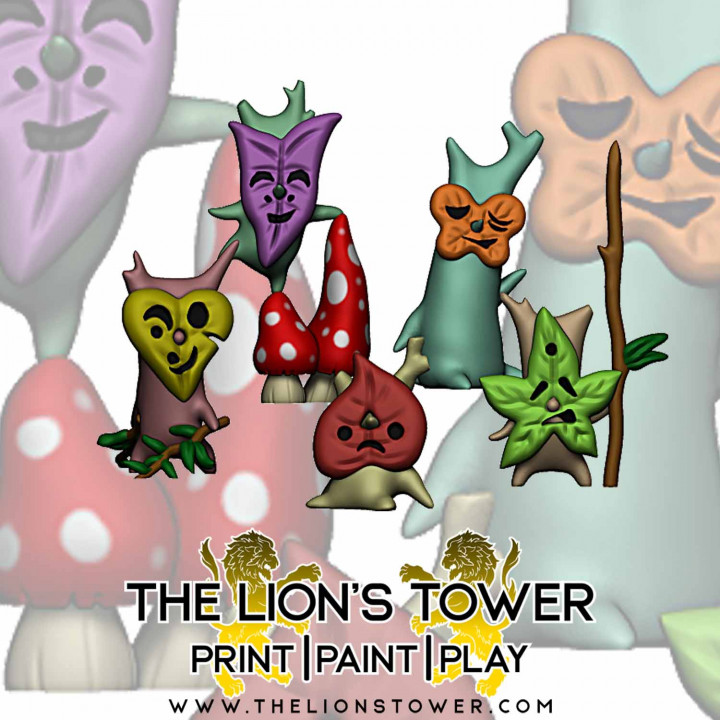Forest Spirits set 4  (Set of 5 x small 32mm scale presupported miniatures) image