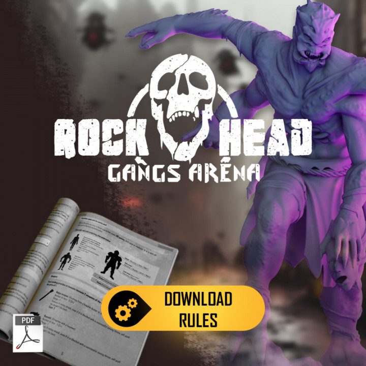 Rock Head City Gangs Arena Rulebook B&W (ink-saving)'s Cover