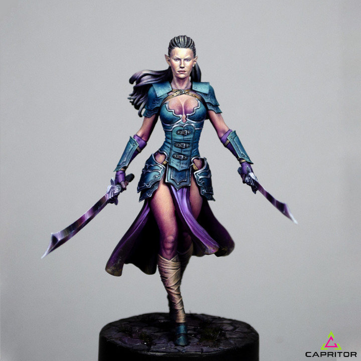 Dark Elf Warrior "Ylenia Bloodthorn" 75mm Scale image
