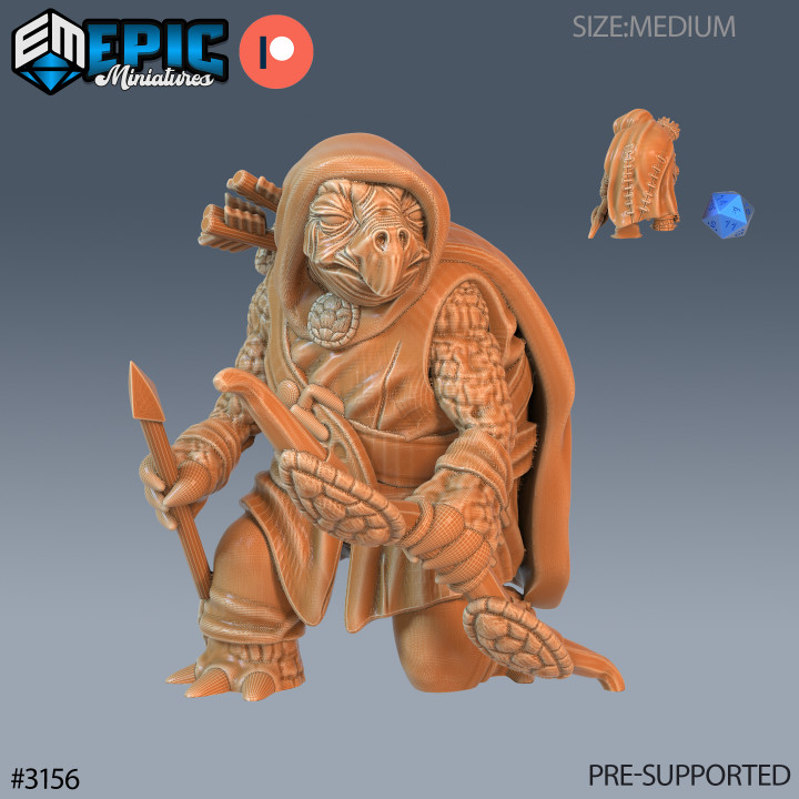 Turtle Folk Tribe Set / Tortoise Fighter / Male Water Humanoid Warrior / Aqua Villager / Ocean & Sea Encounter