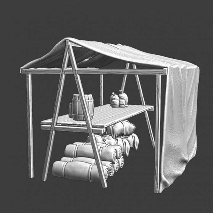 3D Printable Medieval merchants market stand by Northern Crusades ...