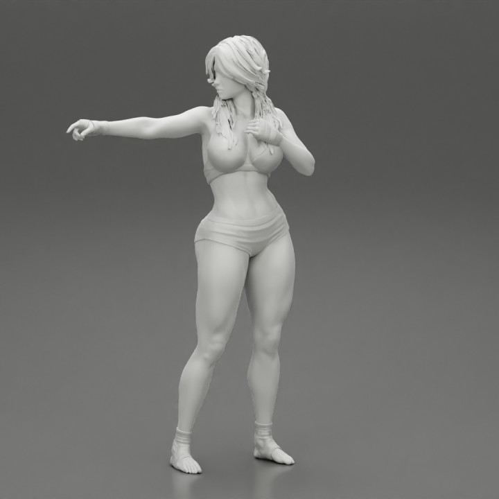fighting woman posing said you are next