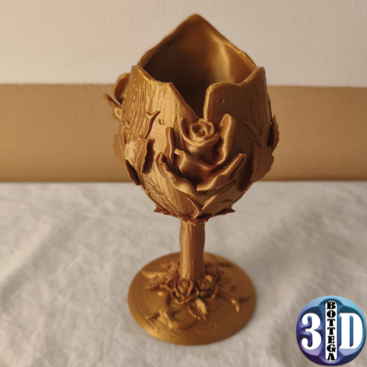 Wood Chalice, gift idea, plant pot, holder, props. image