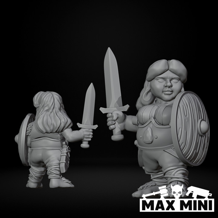 Halfling Shield Maiden Melee Fighters