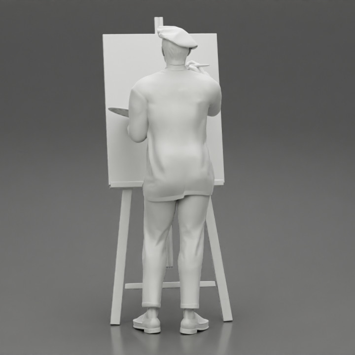 artist painter drawing on canvas