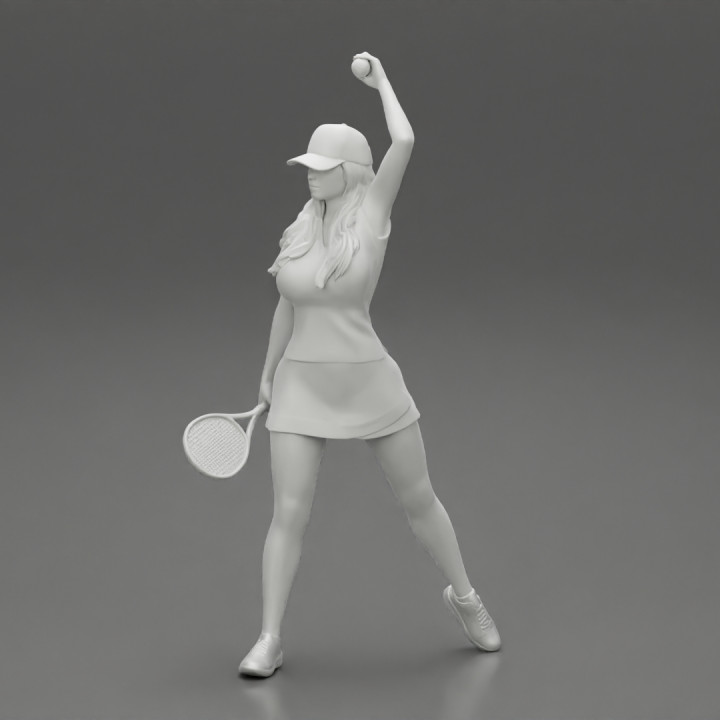 woman throwing tennis ball