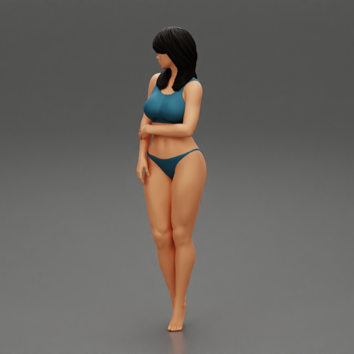 Girl in bikini standing image