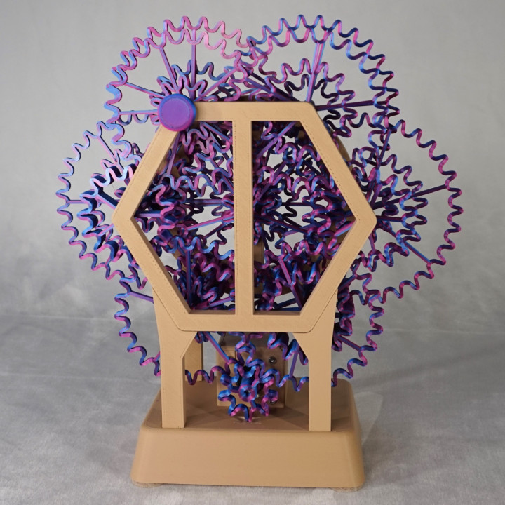 3D Printable Medium Crazy Gear Desk Clock by Steve Peterson