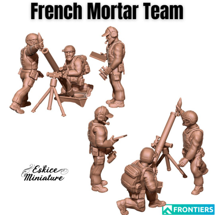 Modern French with 81mm mortar - 28mm image