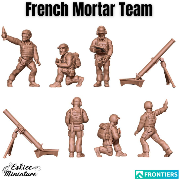 Modern French with 81mm mortar - 28mm image