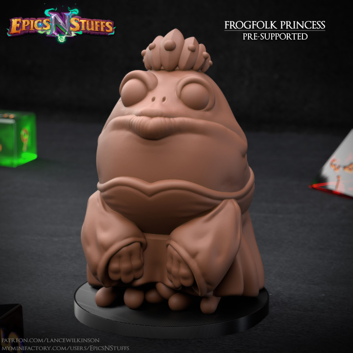 Frogfolk Princess Miniature, Pre-Supported