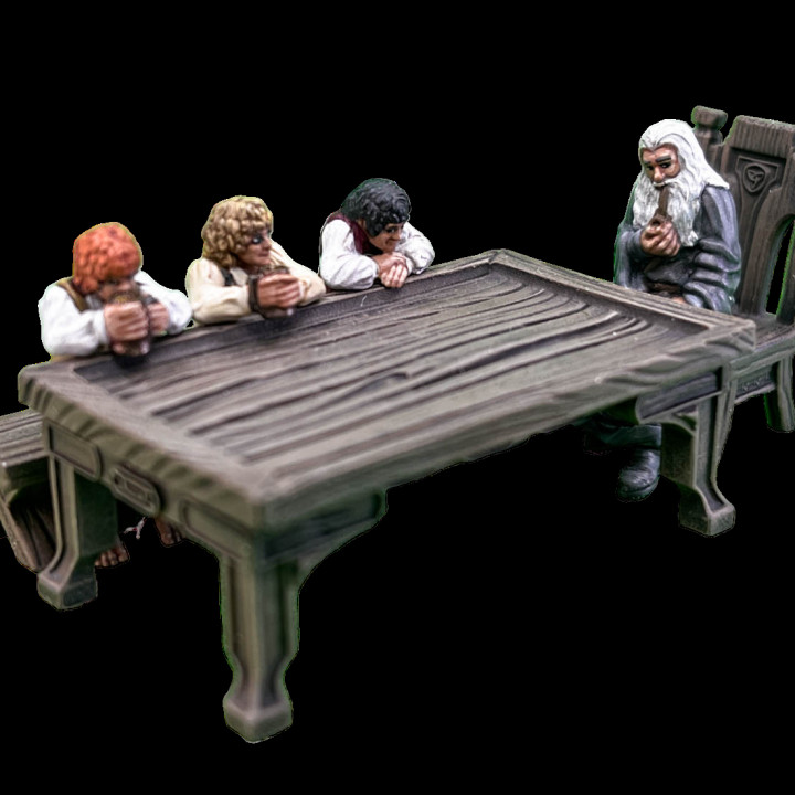 Halflings with a friend (SITTING FOLKS) image