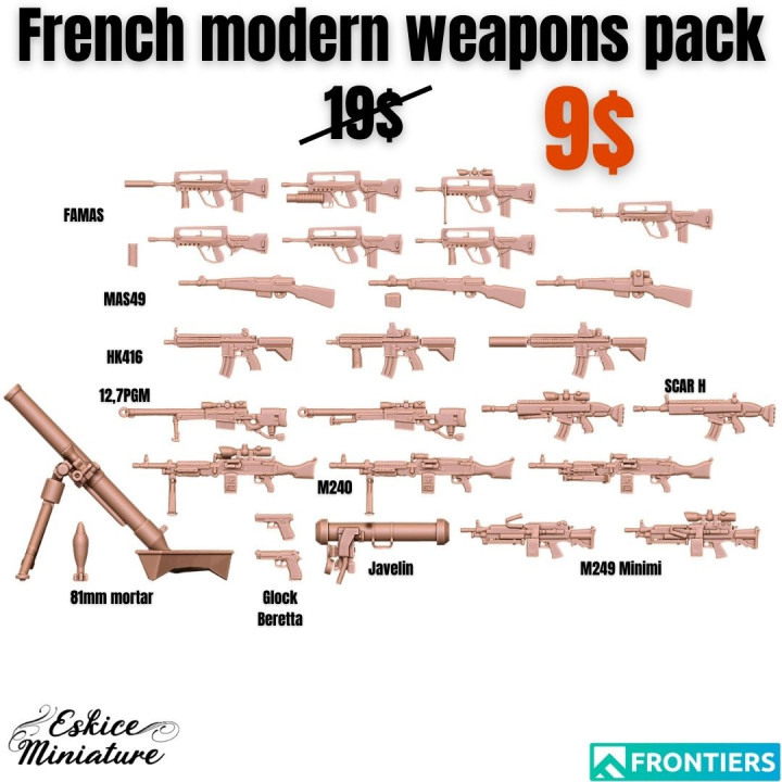 French Modern Weapons pack - 28mm image