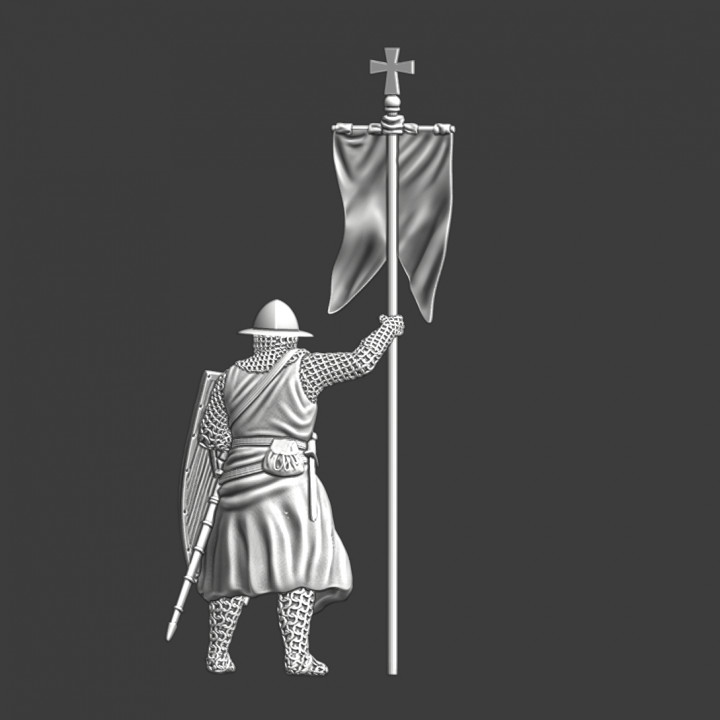 Medieval sergeant with crusader banner