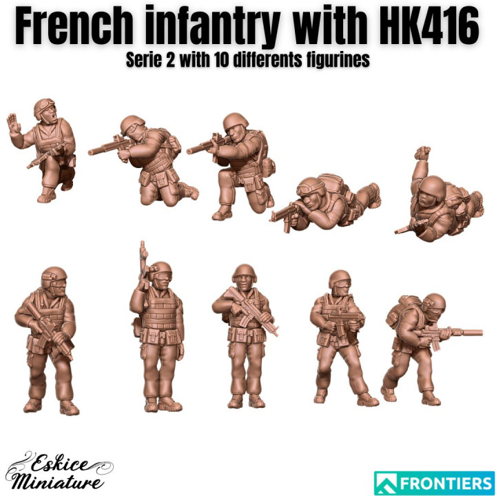 Modern French soldiers with HK416 - 28mm image