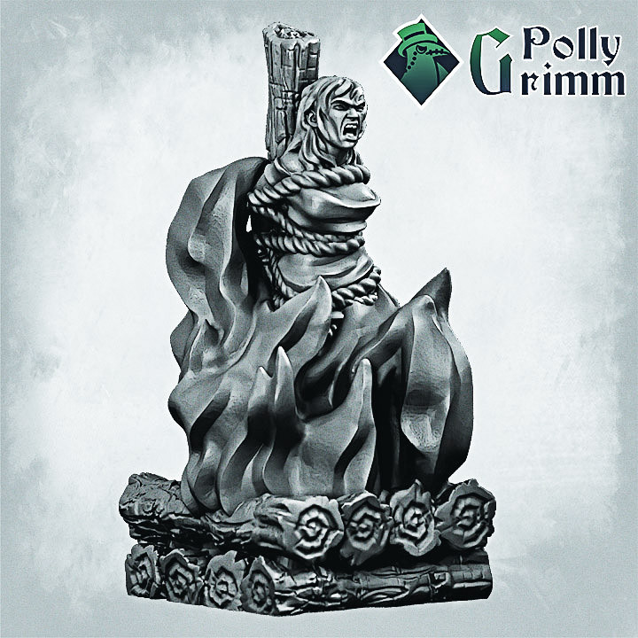 Grimtale. Inquisition set. Tabletop miniature. Burning witch image