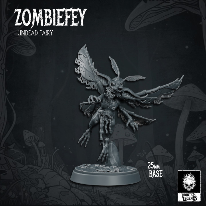 Undead Zombiefey x4 (25mm Bases) image